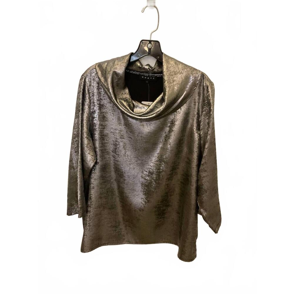 NEW WEAVZ women's cowl neck top in silver